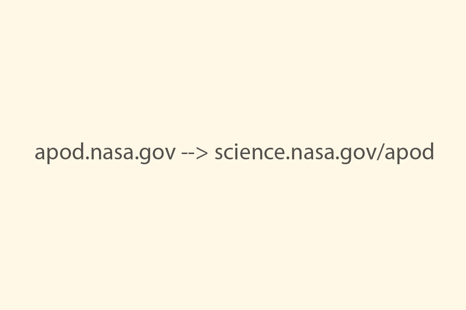 A single color covers the image: that similar to a latte
cup of coffee. It is noted in text that apod.nasa.gov is moving
to science.nasa.gov/apod .
Please see the explanation for more detailed information.